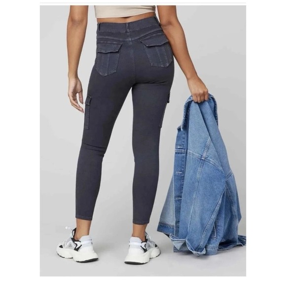 Spanx Cargo Skinny Pants XS Black Stretch Twill High Rise – NWT - Picture 2 of 8